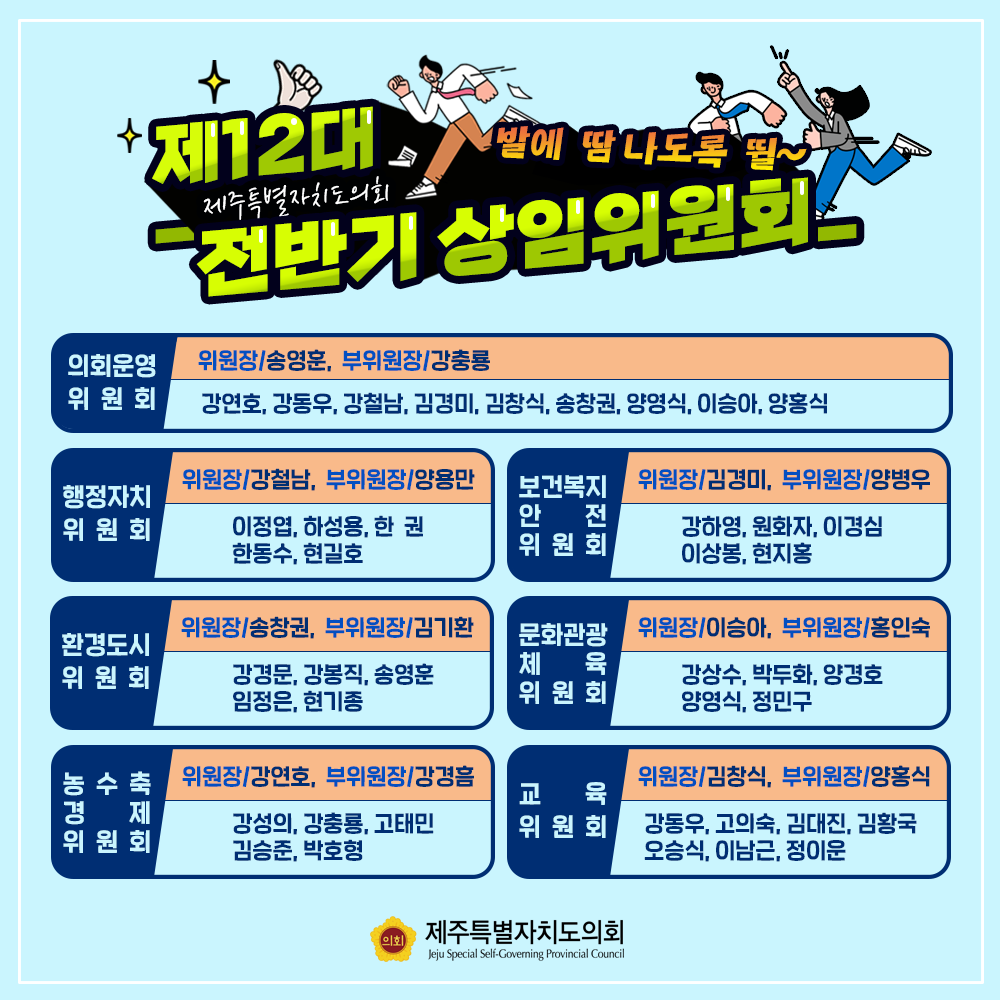 제12대 도의회 전반기 상임위원회