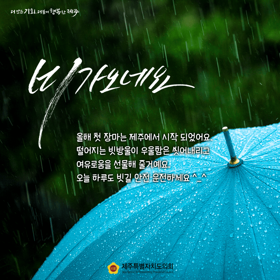 장마가 시작 되었어요~