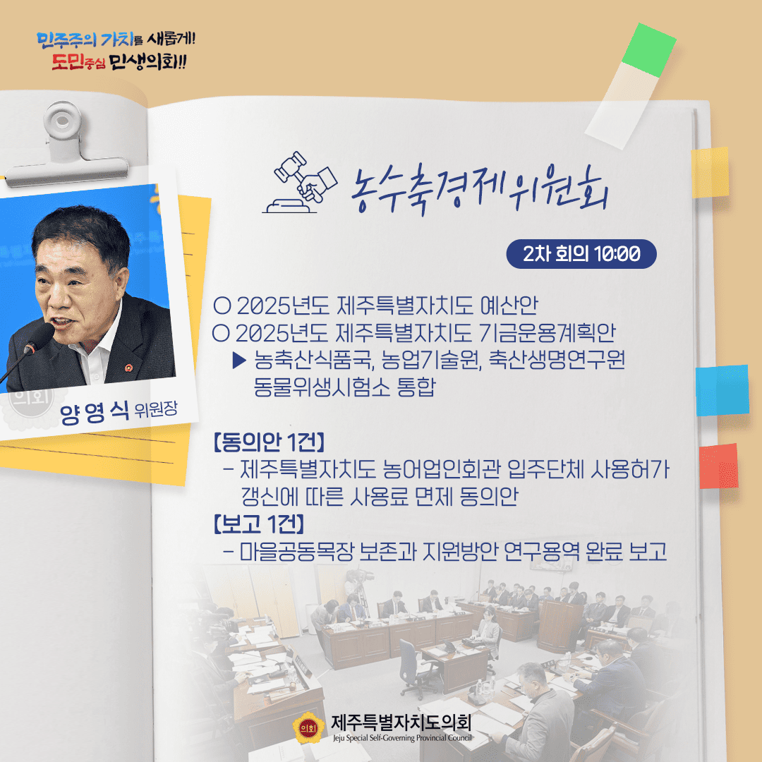 2025 예산안 - 11월 15일 의사일정