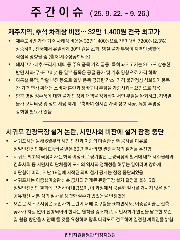 주간이슈(2025.9.22.~9.26.)