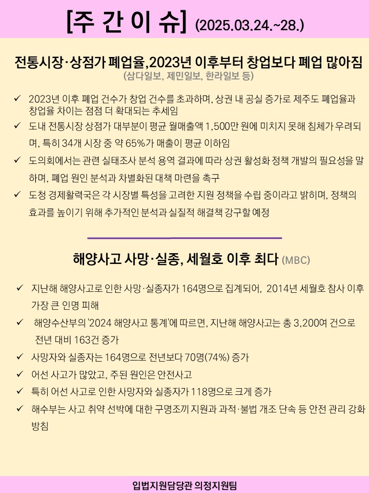 주간이슈(2025.3.24~28.)