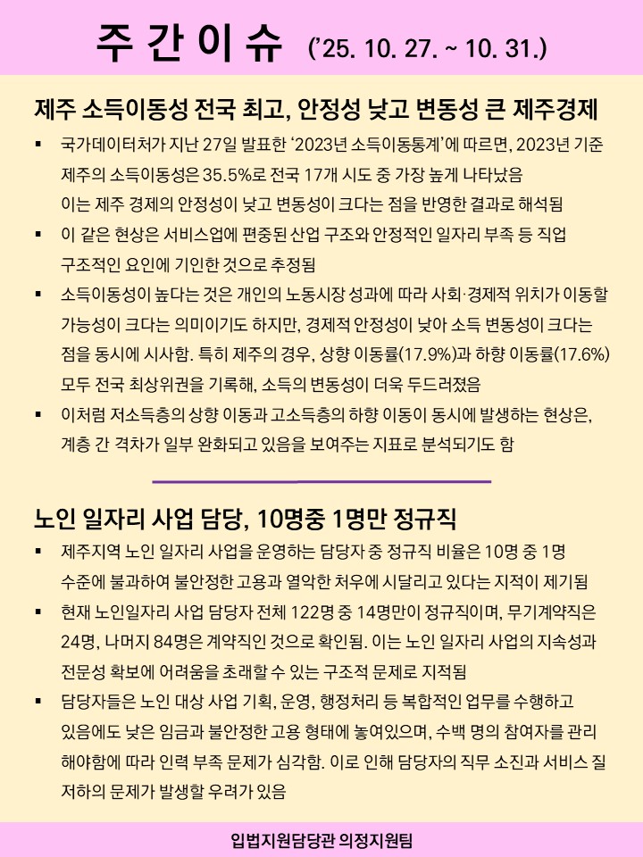 주간이슈(2025.10.27.~10.31.)