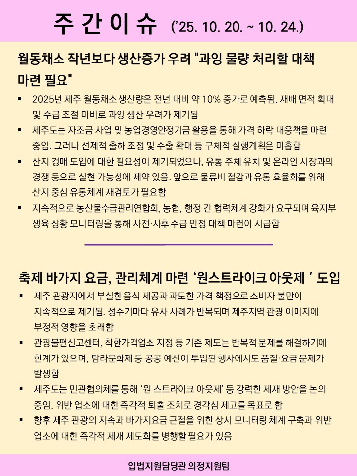 주간이슈(2025.10.20.~10.24.)