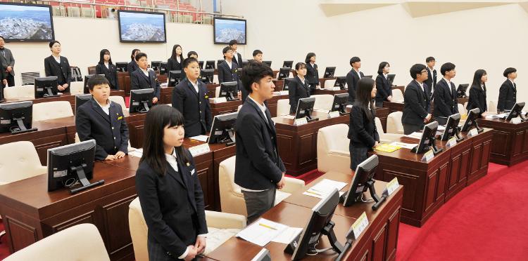  조천중학교 의정체험 모의의회- 본회의장
