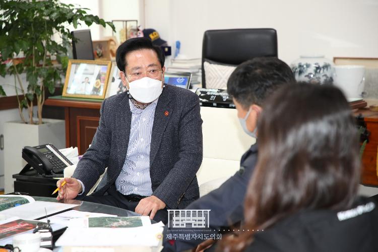 보름왓풍력단지 피해주민 좌남수 의장 간담회