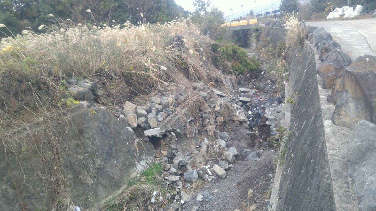 무너진 배수로 옹벽 정비 필요 건의사항 및 조치계획입니다(답변있음)