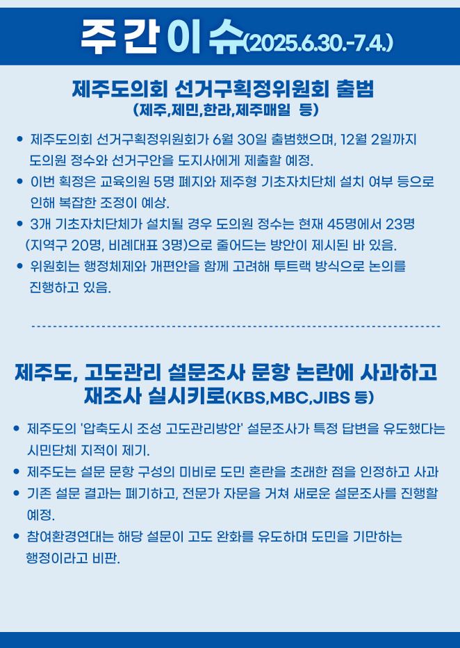주간이슈(2025.6.30.~7.4.)